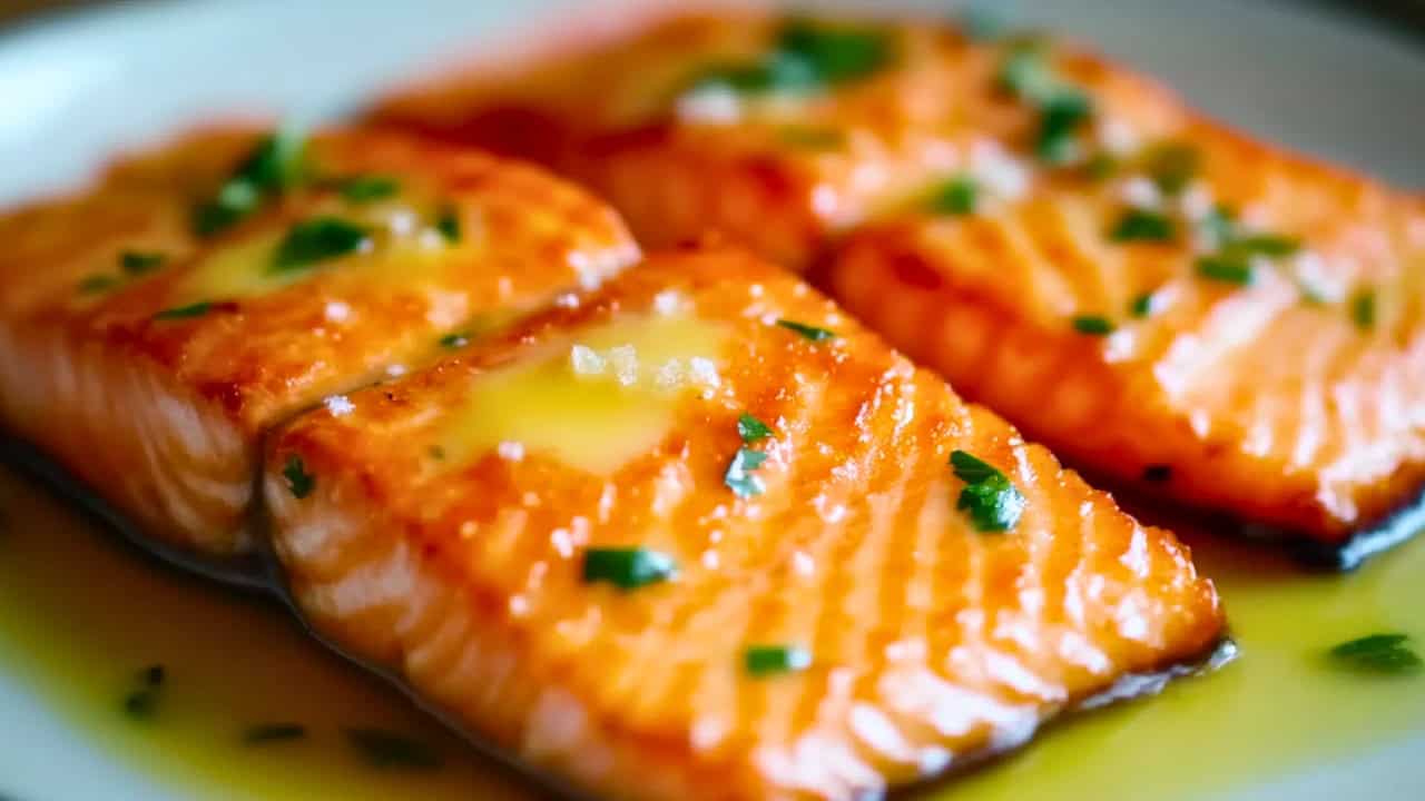 Perfectly Juicy Salmon Fillets with Butter: Carnivore Air Fryer Recipe - Juicy Salmon Fillets with Butter midia