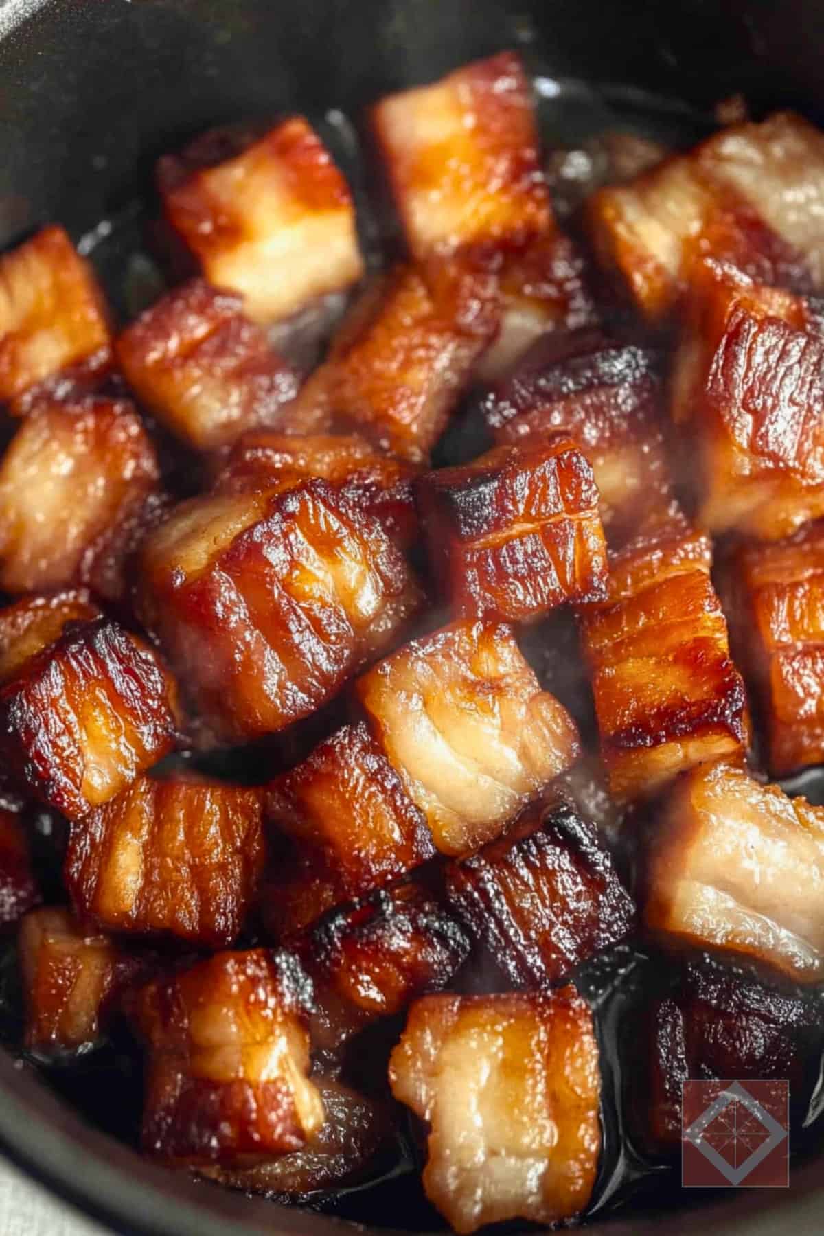 Pork Belly Burnt Ends Air Fryer Recipe for Crispy Carnivore Perfection - Pork Belly Burnt Ends pin 1 midia