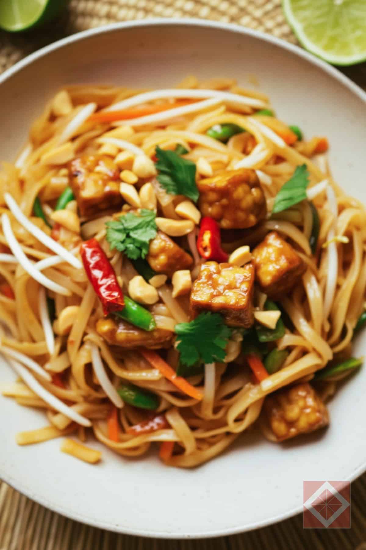 Protein-Packed Vegan Tempeh Pad Thai Recipe - Vegan Tempeh Pad Thai Recipe pin 1 midia