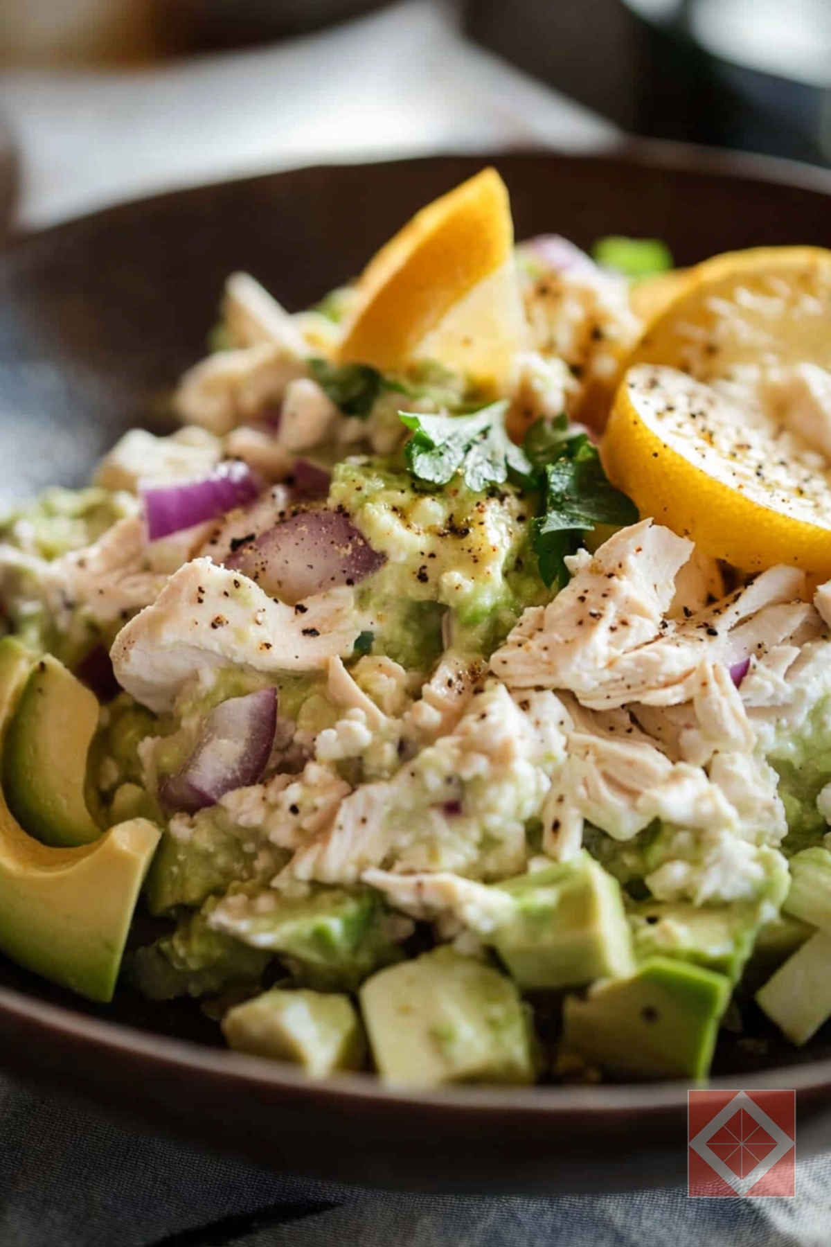 My Go-To Bowl Avocado Chicken Salad with Cottage Cheese Recipe - Avocado Chicken Salad with Cottage Cheese pin 2 midia