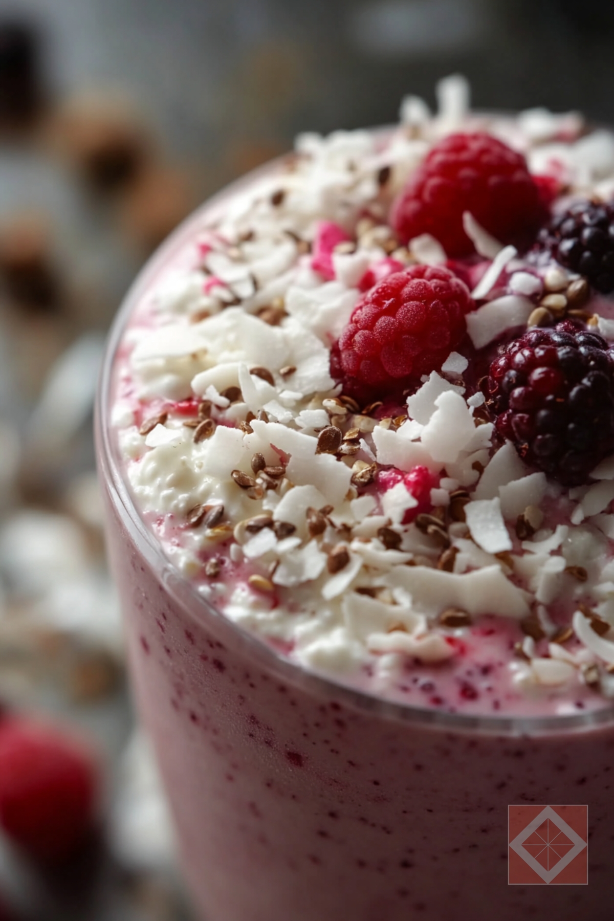 Try Berry-Coconut Smoothie Cottage Cheese Recipe for a Healthy Start - Berry Coconut Smoothie pin 1 midia