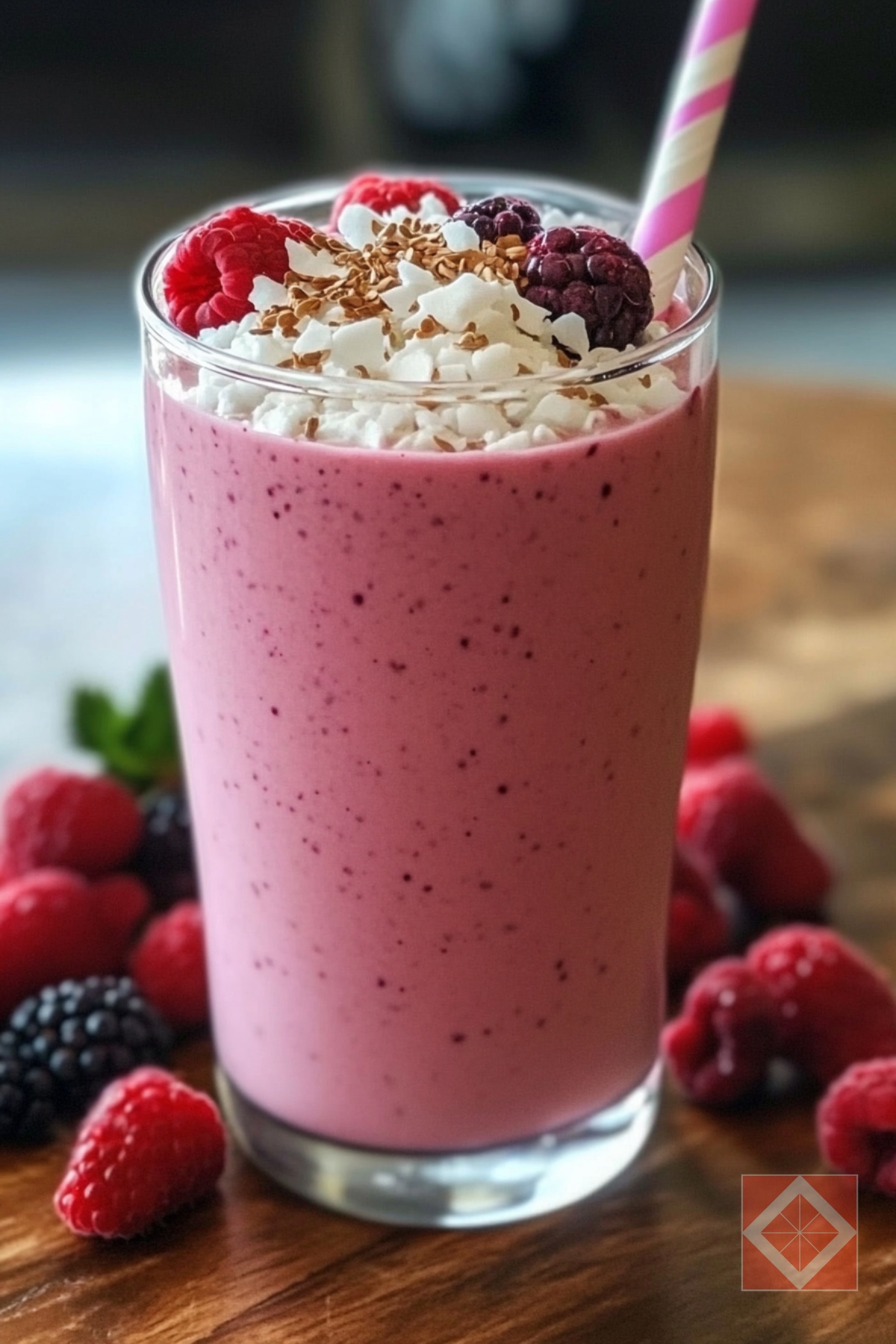 Try Berry-Coconut Smoothie Cottage Cheese Recipe for a Healthy Start - Berry Coconut Smoothie pin 2 midia
