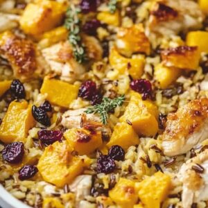 Butternut Squash, Chicken & Wild Rice Casserole That Hits the Cozy + Healthy Sweet Spot - Butternut Squash Chicken Wild Rice Casserole midia