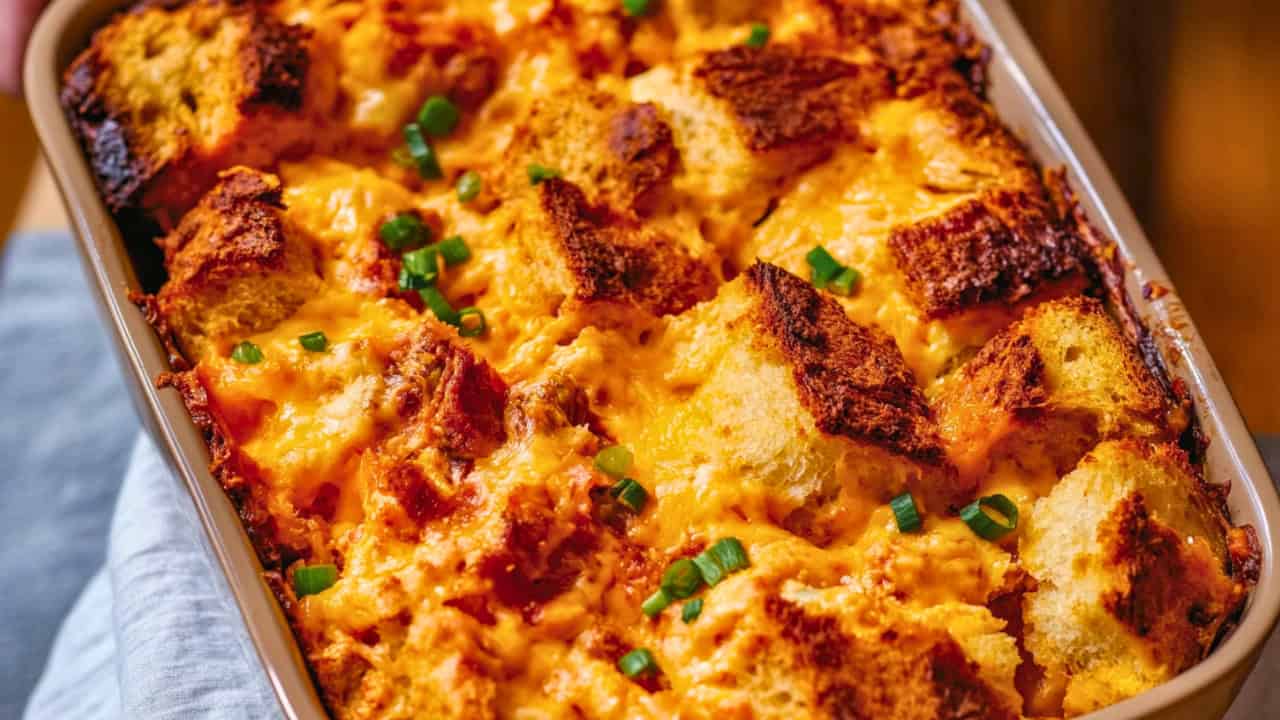 Spicy & Cheesy Cheddar-Kimchi Strata - Cheddar Kimchi Bread midia
