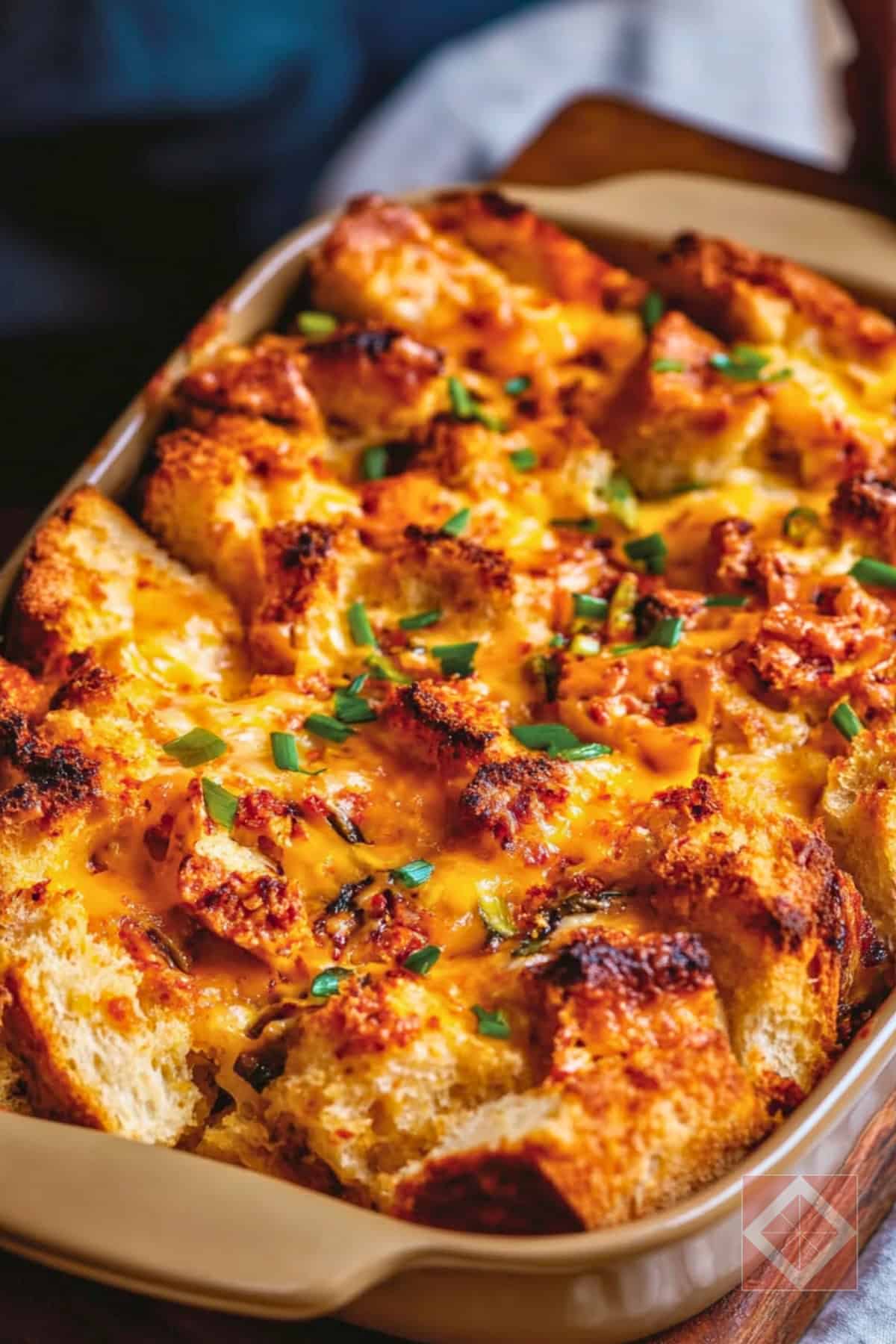 Spicy & Cheesy Cheddar-Kimchi Strata - Cheddar Kimchi Bread pin 1 midia