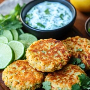 Chickpea Cake Recipe That Is Perfect for Two - Chickpea Cakes with Cucumber Yogurt Sauce midia