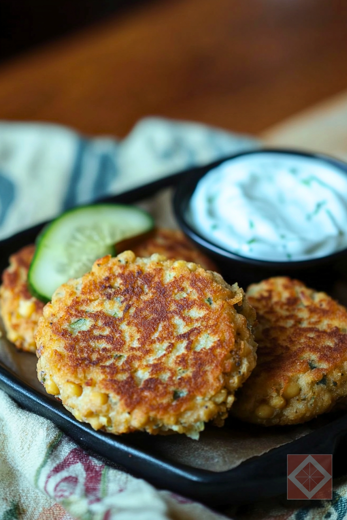 Chickpea Cake Recipe That Is Perfect for Two - Chickpea Cakes with Cucumber Yogurt Sauce pin 1 midia
