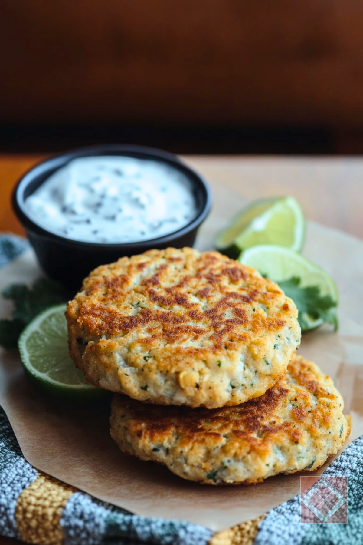 Chickpea Cake Recipe That Is Perfect for Two - Chickpea Cakes with Cucumber Yogurt Sauce pin 2 midia