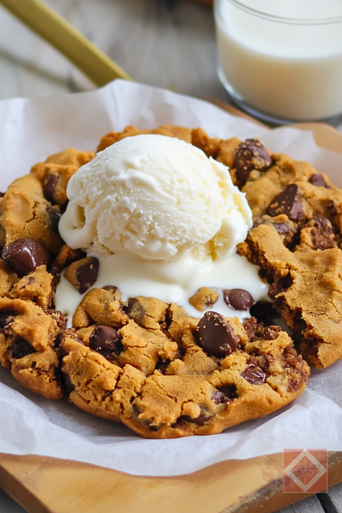 Giant Tiktok Cookie Recipe Everyone’s Trying - Giant Air Fryer Chocolate Chip Cookie pin 2 midia