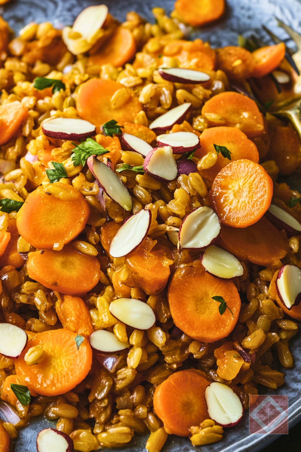 This Healthy Farro Recipe Is Way Too Good to Skip - Golden Carrots Farro pin 1 midia