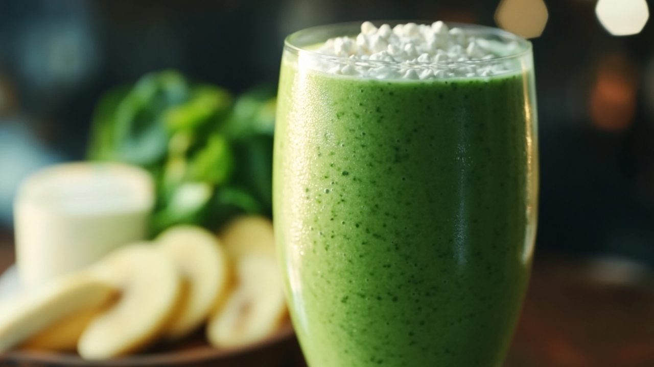 Green Protein Smoothie with Cottage Cheese Recipe for Energy - Green Protein Smoothie midia