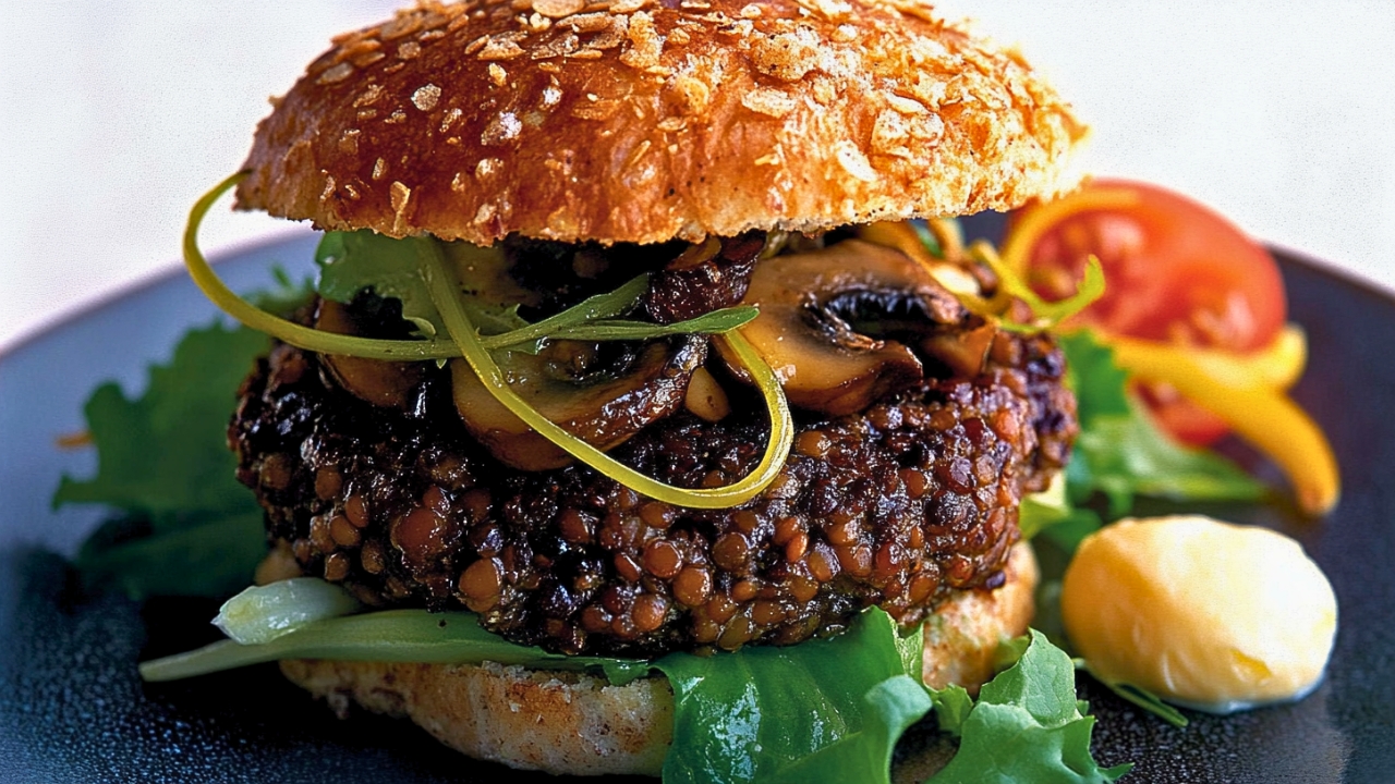 Burger Recipe for Two: Lentil & Mushrooms - Lentil Mushroom Burgers midia