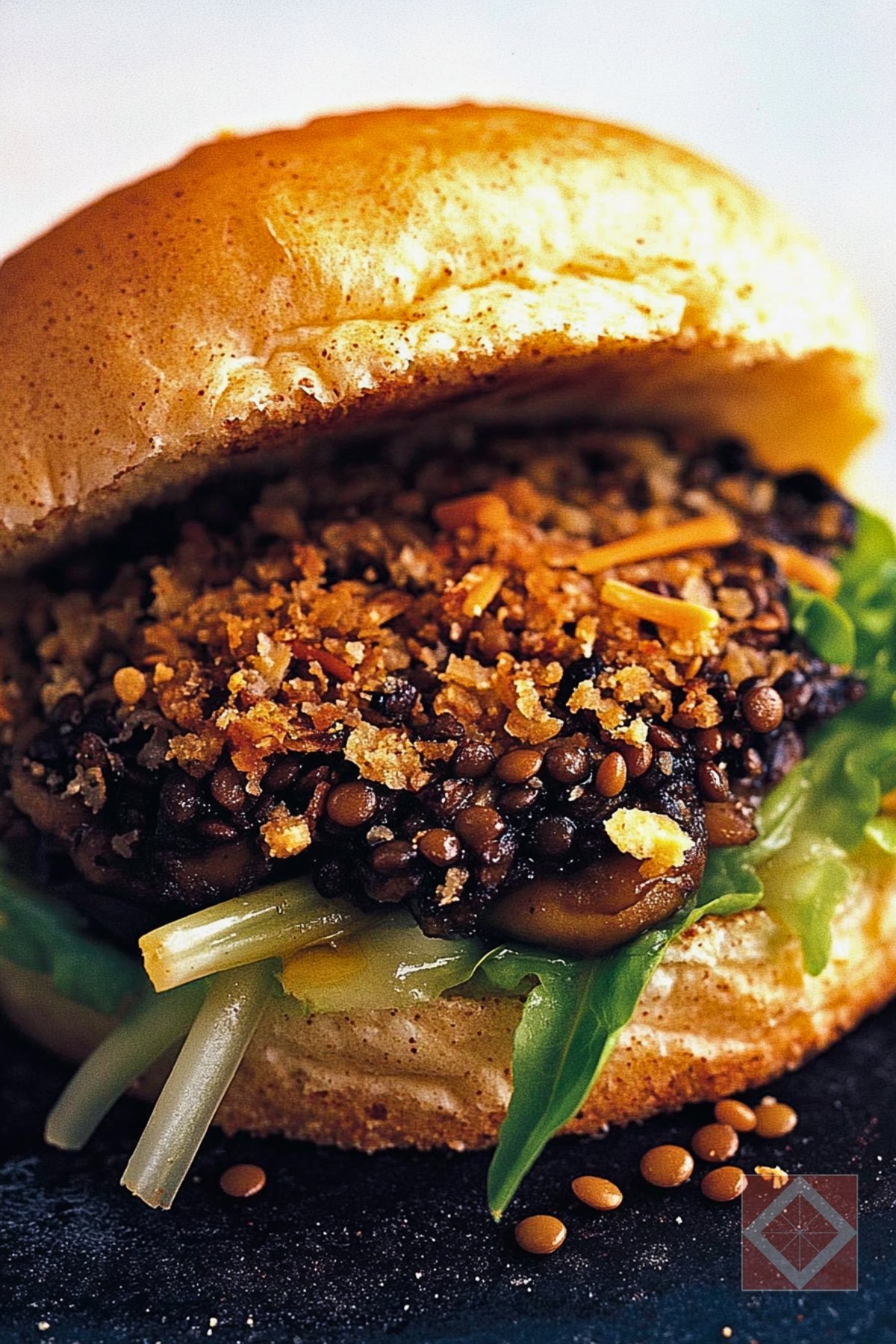 14 Dinner Recipes for Two: Burgers, Tacos, Sandwiches, and Pizza - Lentil Mushroom Burgers pin 2 midia