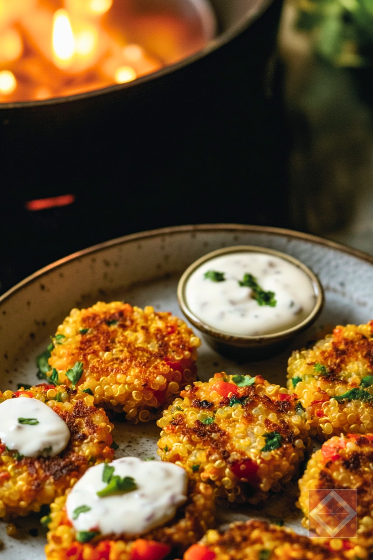 Try These Salmon Quinoa Cakes for a Healthy Dinner - Salmon Quinoa Cakes with Creamy Sriracha Sauce pin 3 midia