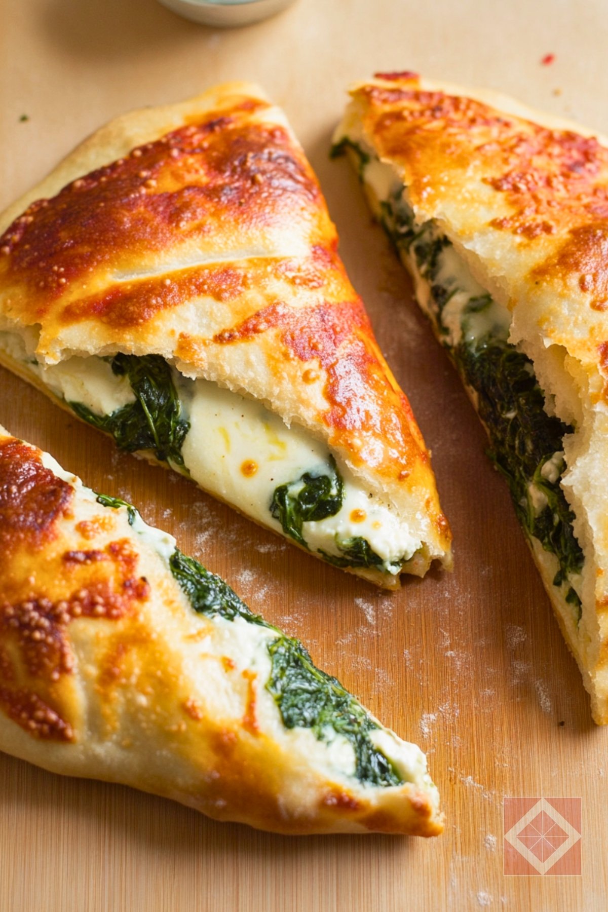 14 Dinner Recipes for Two: Burgers, Tacos, Sandwiches, and Pizza - Spinach Calzone Recipe pin 1 midia