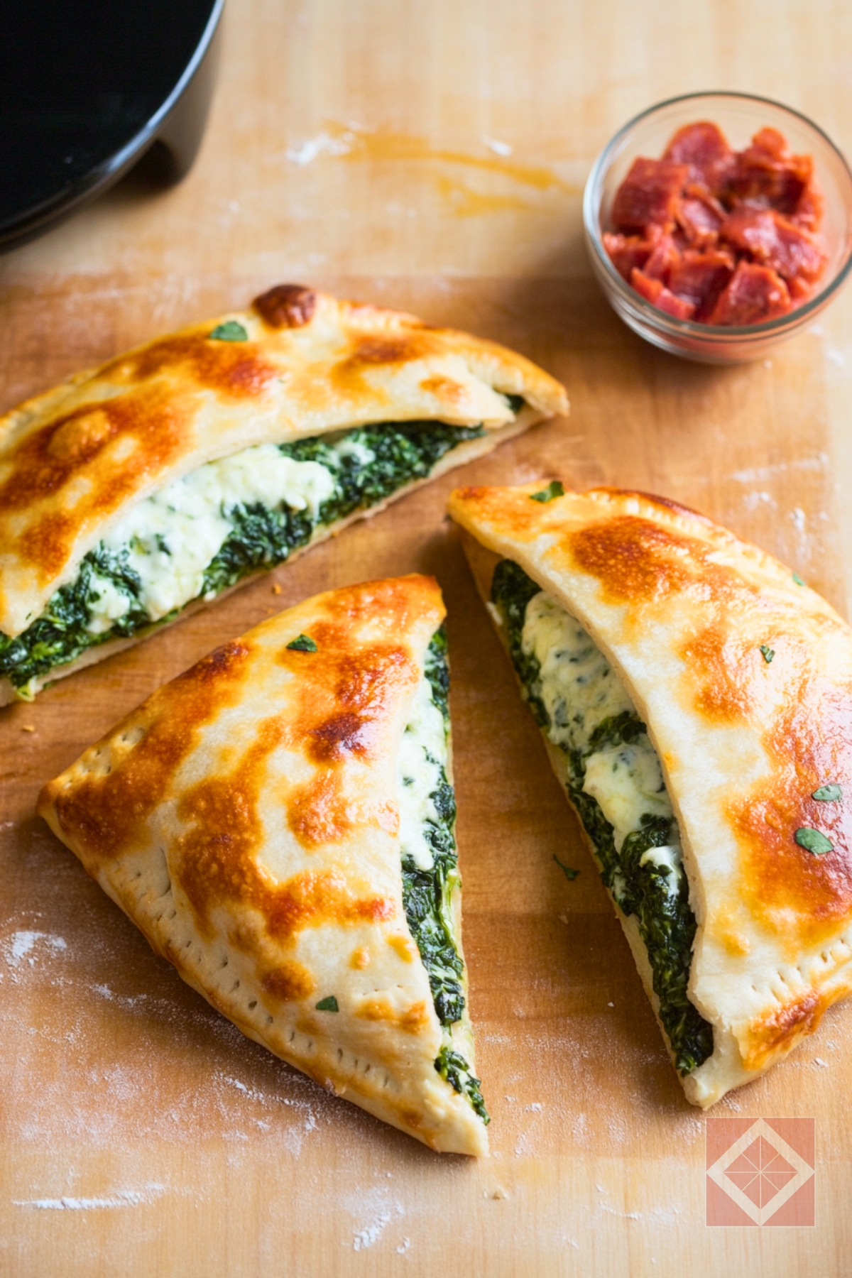 Spinach Calzone for Two: A Cheesy Night-In Favorite - Spinach Calzone Recipe pin 2 midia