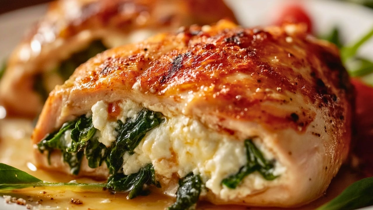 Spinach Stuffed Chicken Breast with Cottage Cheese Recipe That Feels Gourmet - Spinach Stuffed Chicken Breast with Cottage Cheese midia