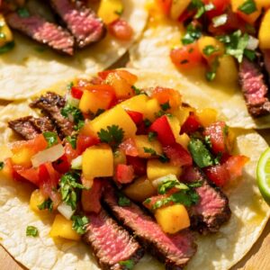 35-Minute Steak Tacos Made for Two - Steak Tacos for Two with Nectarine Salsa midia