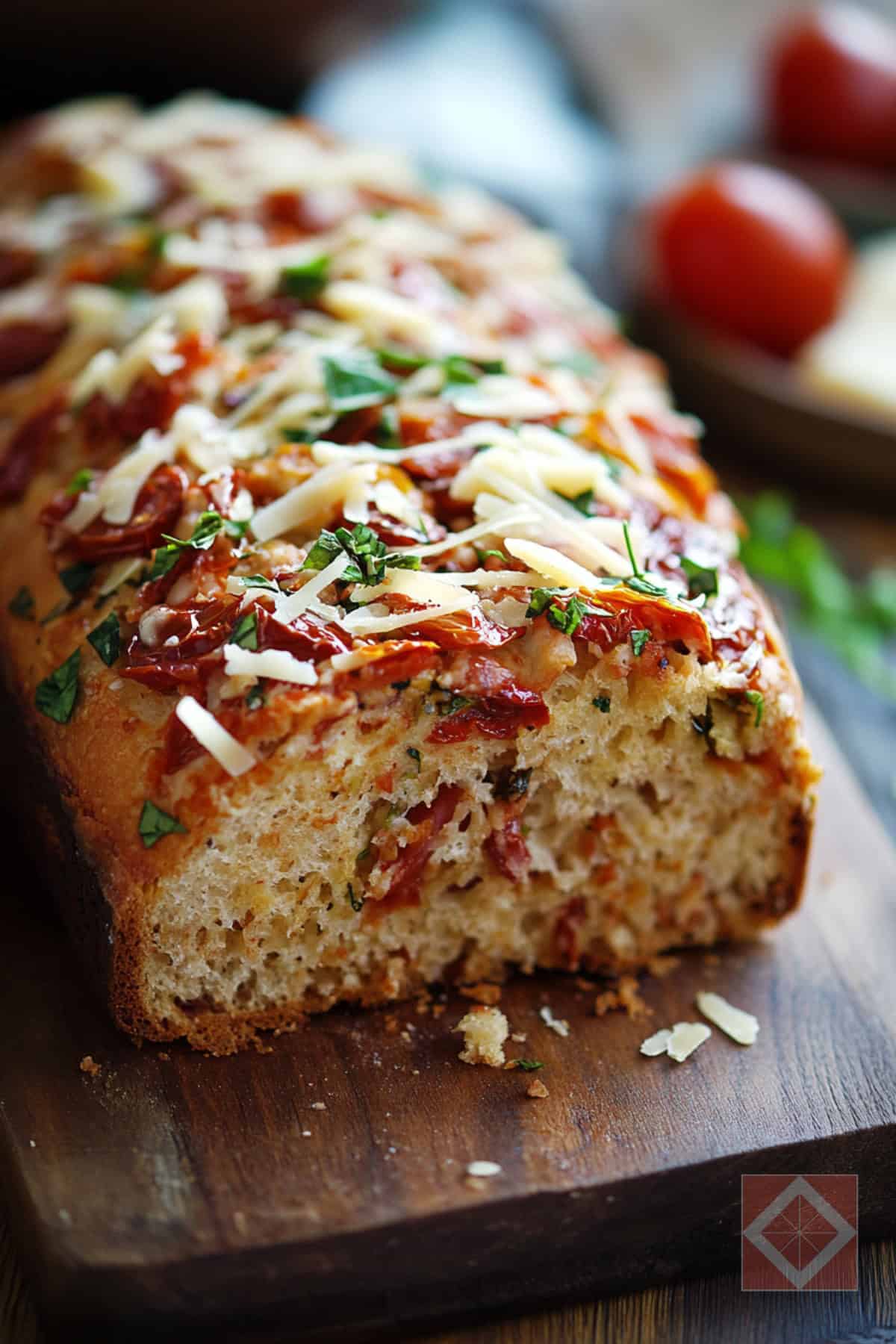Grilled Cheese Hit Sun-Dried Tomato Parmesan Bread Machine Recipe - Sun Dried Tomato Parmesan Bread pin 1 midia