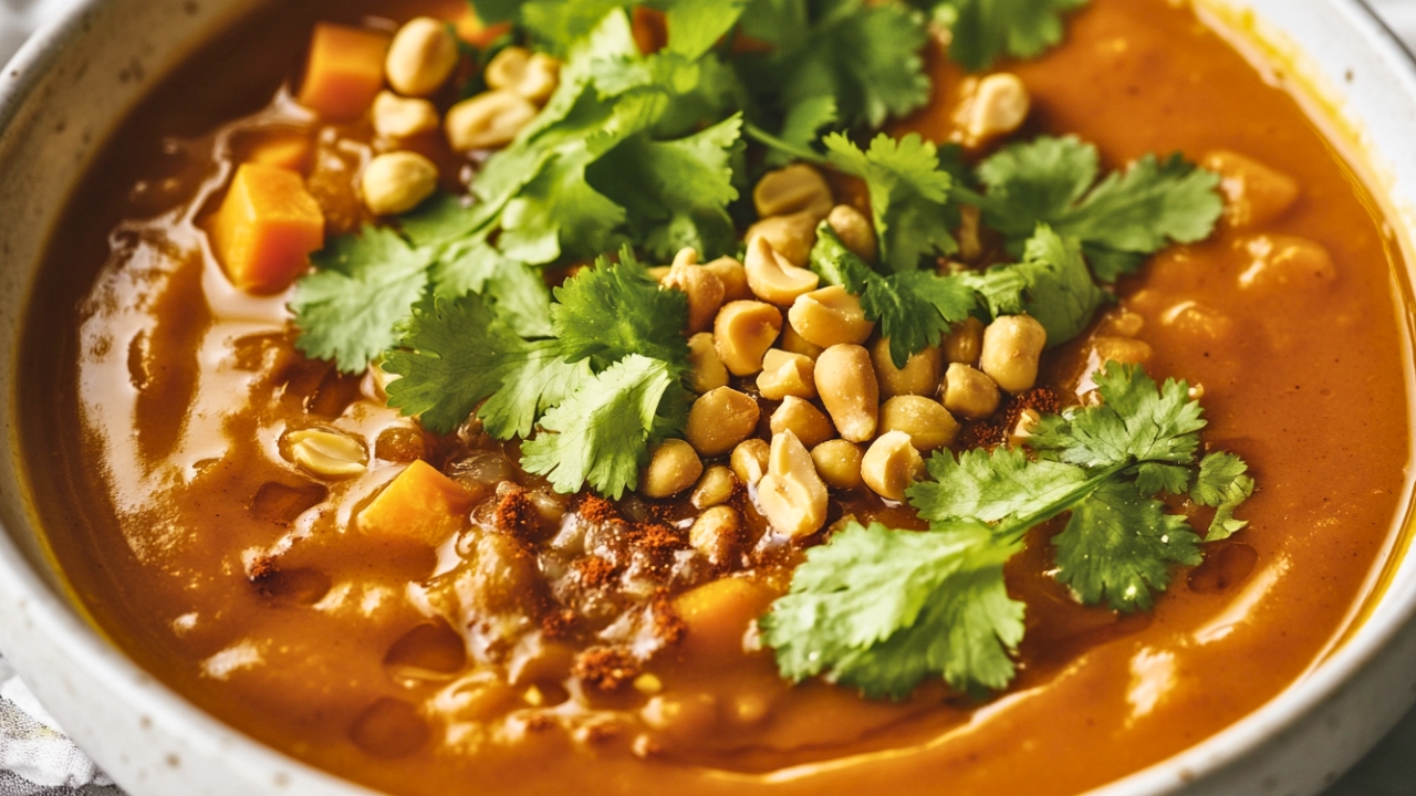 Healthy Sweet Potato Peanut Soup In A Slow Cooker - Sweet Potato Peanut Soup midia