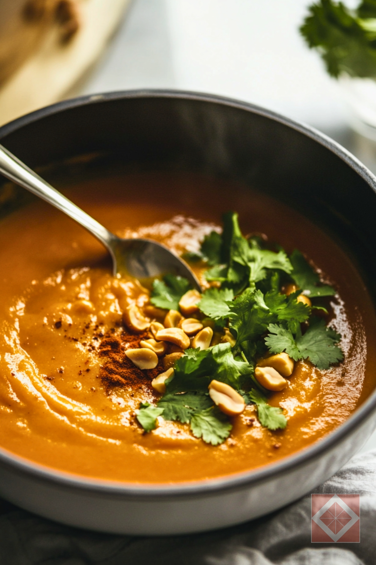 Healthy Sweet Potato Peanut Soup In A Slow Cooker - Sweet Potato Peanut Soup pin 1 midia