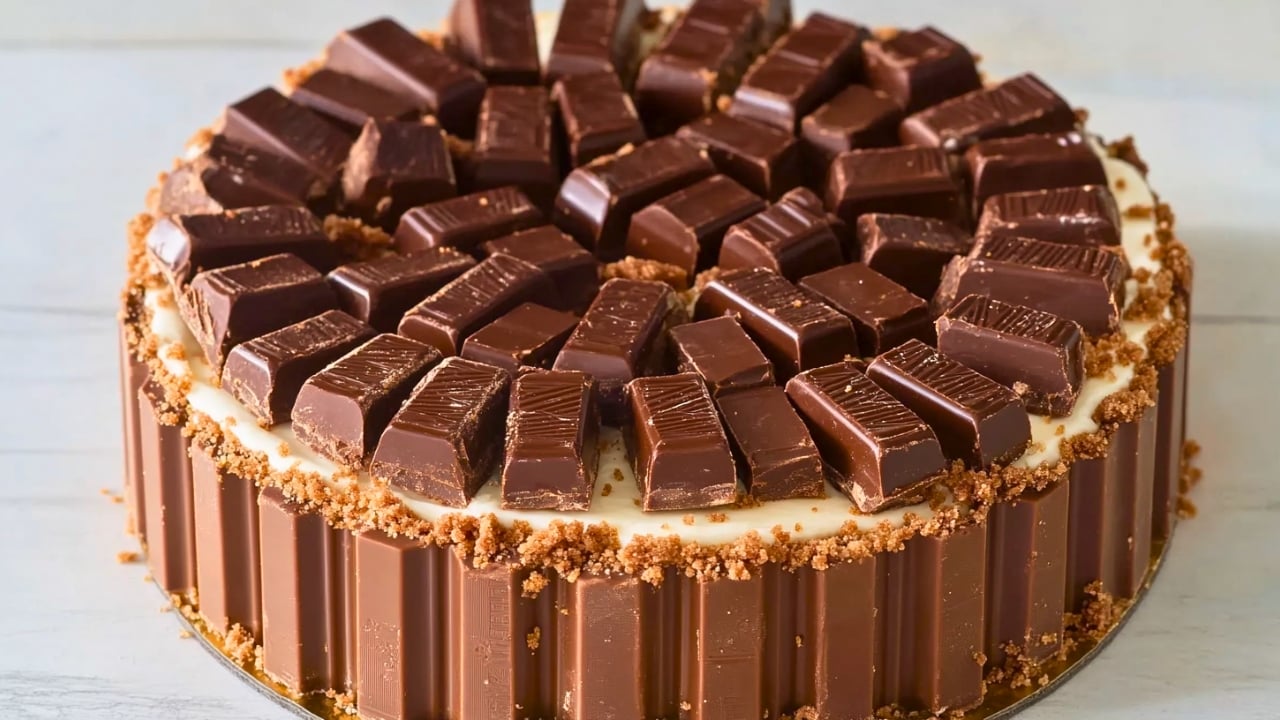 Recipe for the Kit Kat Cheesecake TikTok Made Famous - Tiktok Kit Kat Cheesecake midia