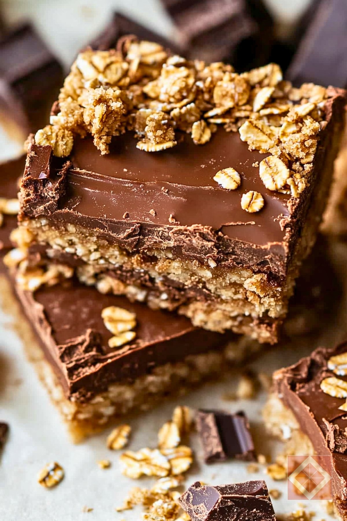 Best Chocolate & Peanut Butter Oatmeal Bars Recipe for Two - Chocolate Peanut Butter Oatmeal Bars pin 2 midia