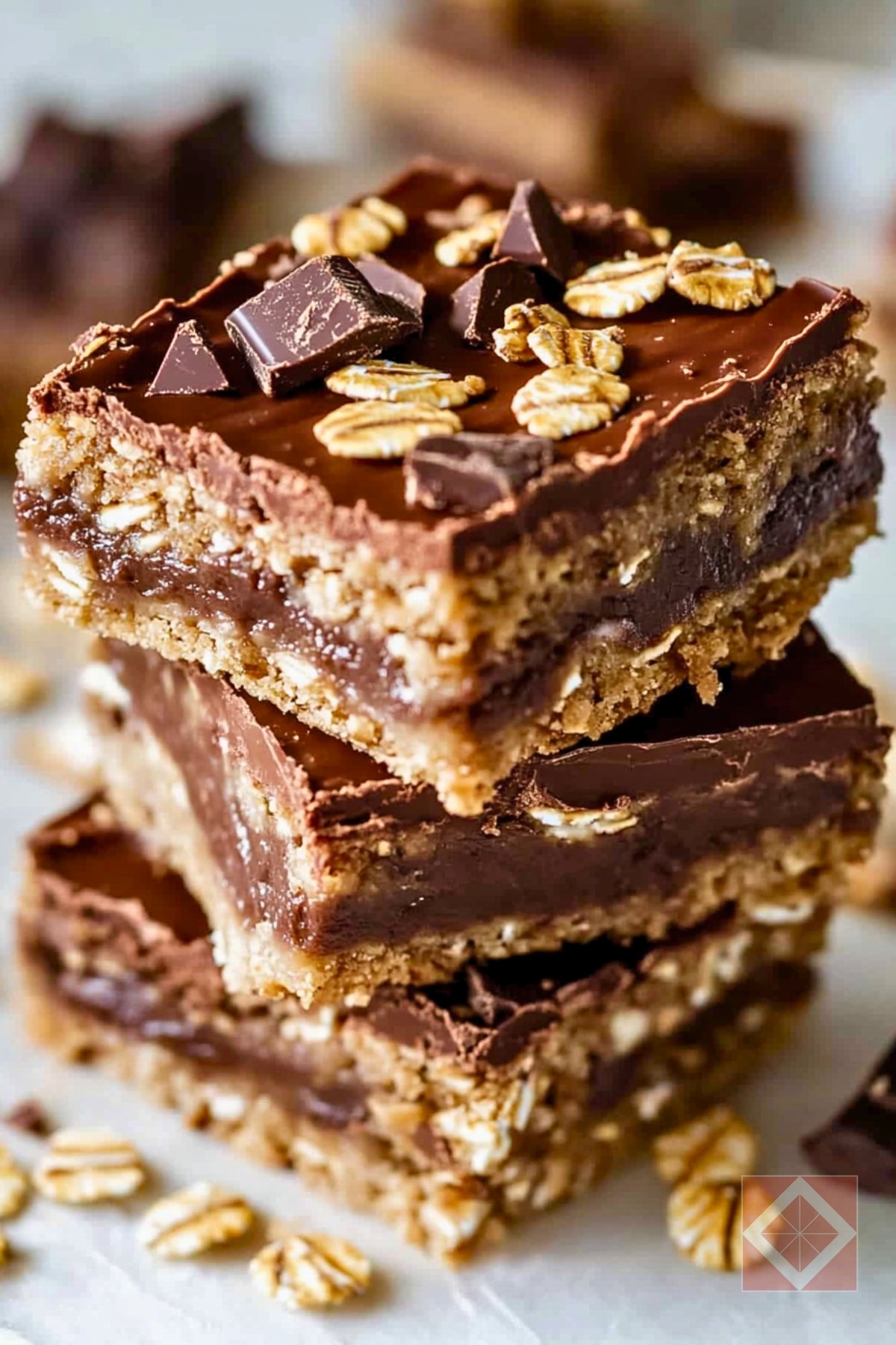 Best Chocolate & Peanut Butter Oatmeal Bars Recipe for Two - Chocolate Peanut Butter Oatmeal Bars pin 3 midia