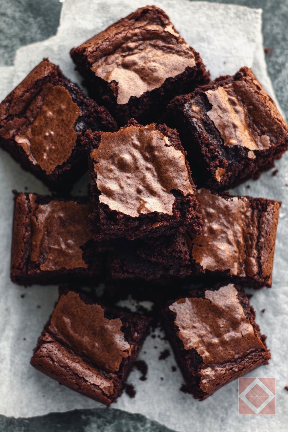 13 Weeknight Dessert Recipes That’ll Save Your Sanity (and Your Sweet Tooth) - Crackle Top Brownies Dessert pin 1 midia