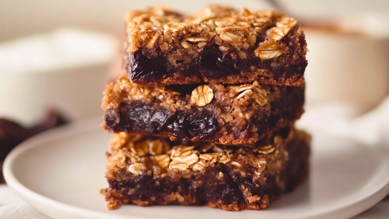 13 Weeknight Dessert Recipes That’ll Save Your Sanity (and Your Sweet Tooth) - Dark Chocolate Date Oatmeal Bars midia