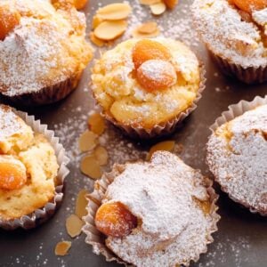Tall, Fluffy Ginger Apricot Muffins: Bakery Style at Home - Ginger Apricot Muffins Dessert midia