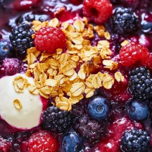 Simple Mixed Berry Skillet Crisp Dessert - Mixed Berry Skillet Crisp Recipe Dessert midia