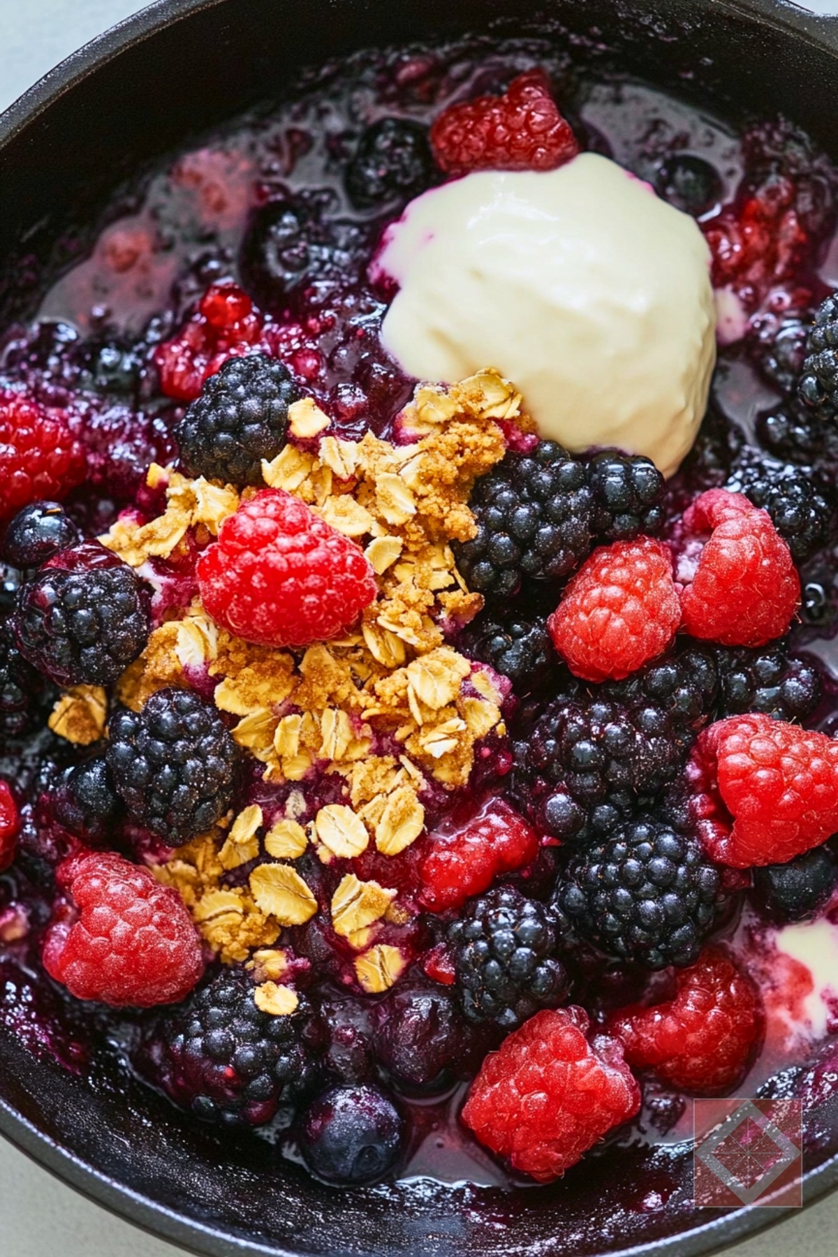Simple Mixed Berry Skillet Crisp Dessert - Mixed Berry Skillet Crisp Recipe Dessert pin 3 midia