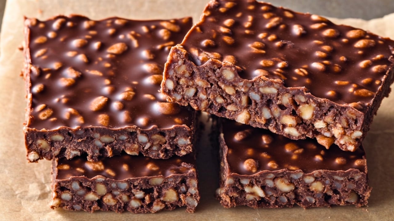 No-Bake Peanut Butter-Mocha Crunch Bars - Peanut Butter Mocha Crunch Bars Dessert midia