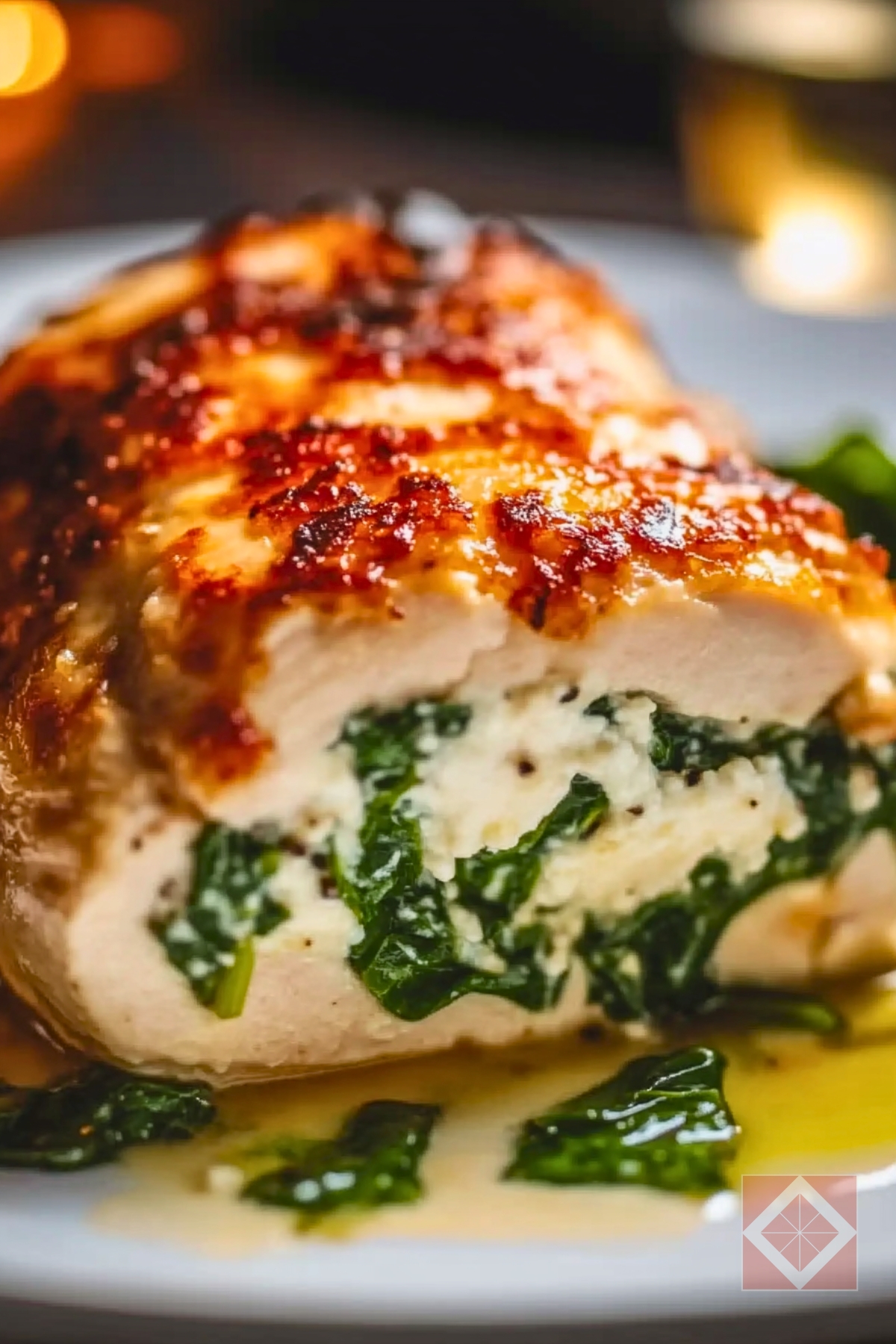 Spinach Stuffed Chicken Breast with Cottage Cheese Recipe That Feels Gourmet - SpinachStuffed Chicken Breast with Cottage Cheese pin 1 midia