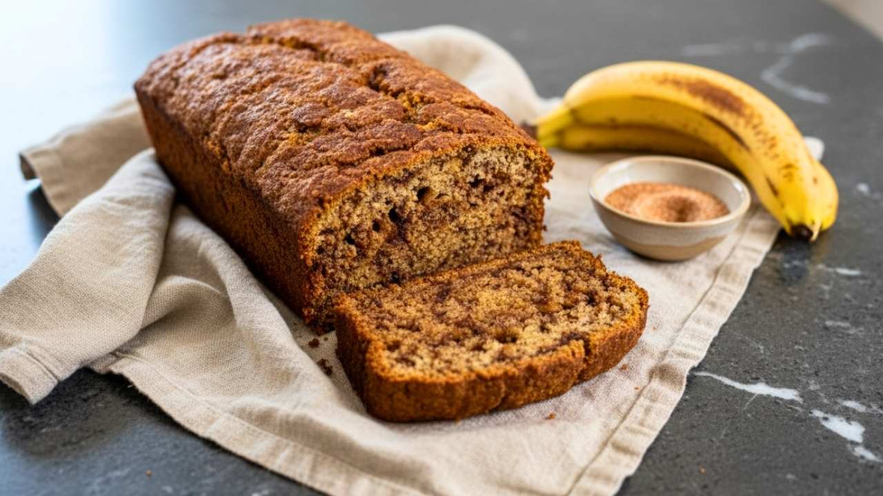 cinnamon swirl banana bread with a bakery secret - cinnamon swirl banana bread